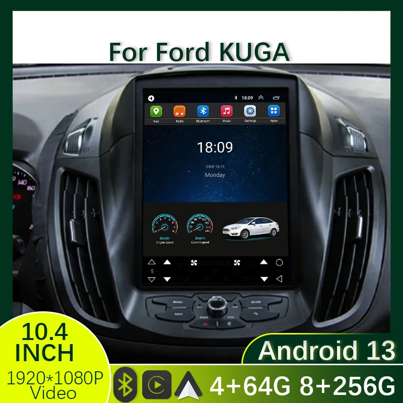 Автомобильный экран Tesla для Ford Kuga Escape мультимедийная система на android с GPS
