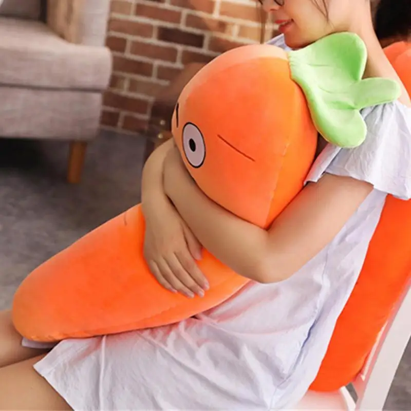 

45cm Cartoon Plant Smile Carrot Plush Toy Cute Simulation Vegetable Carrot Pillow Dolls Stuffed Soft Toys For Children Gift