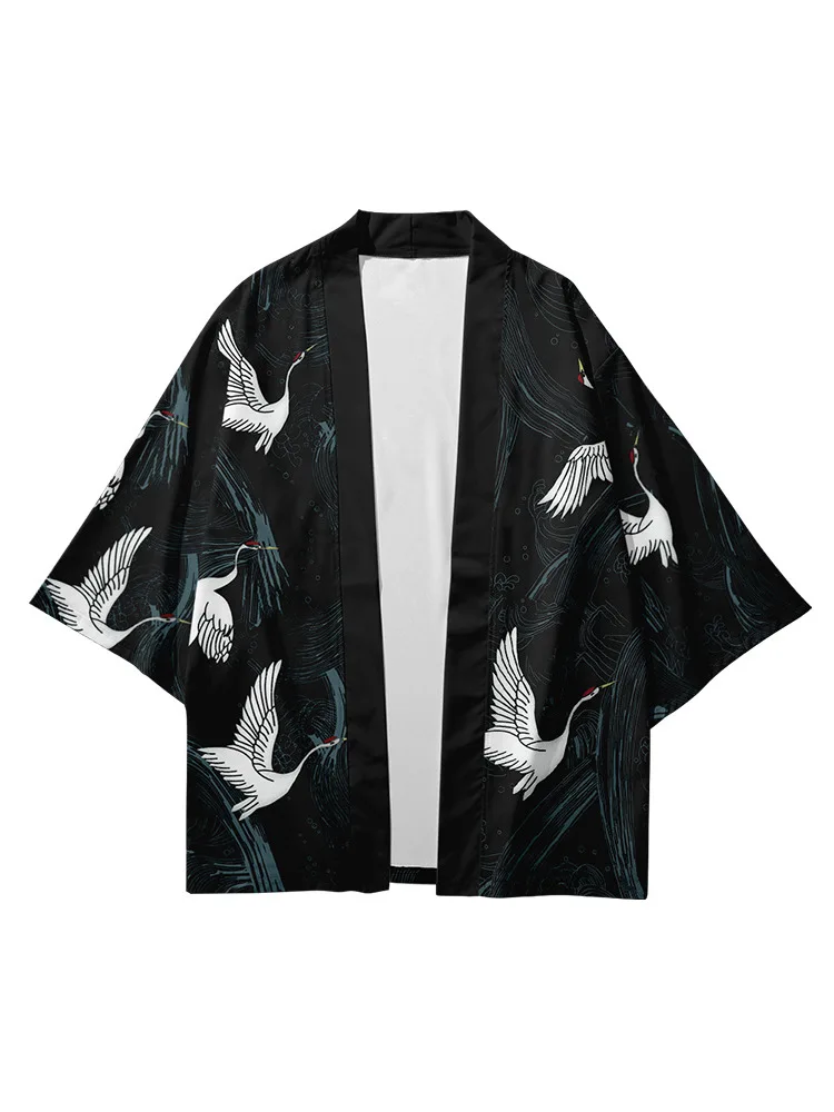 

Newest Fashion Japanese Black White Robe Cardigan girls Boy Kimono Samurai Cosplay Blouse Yukata Clothing Boy girls kimono beach