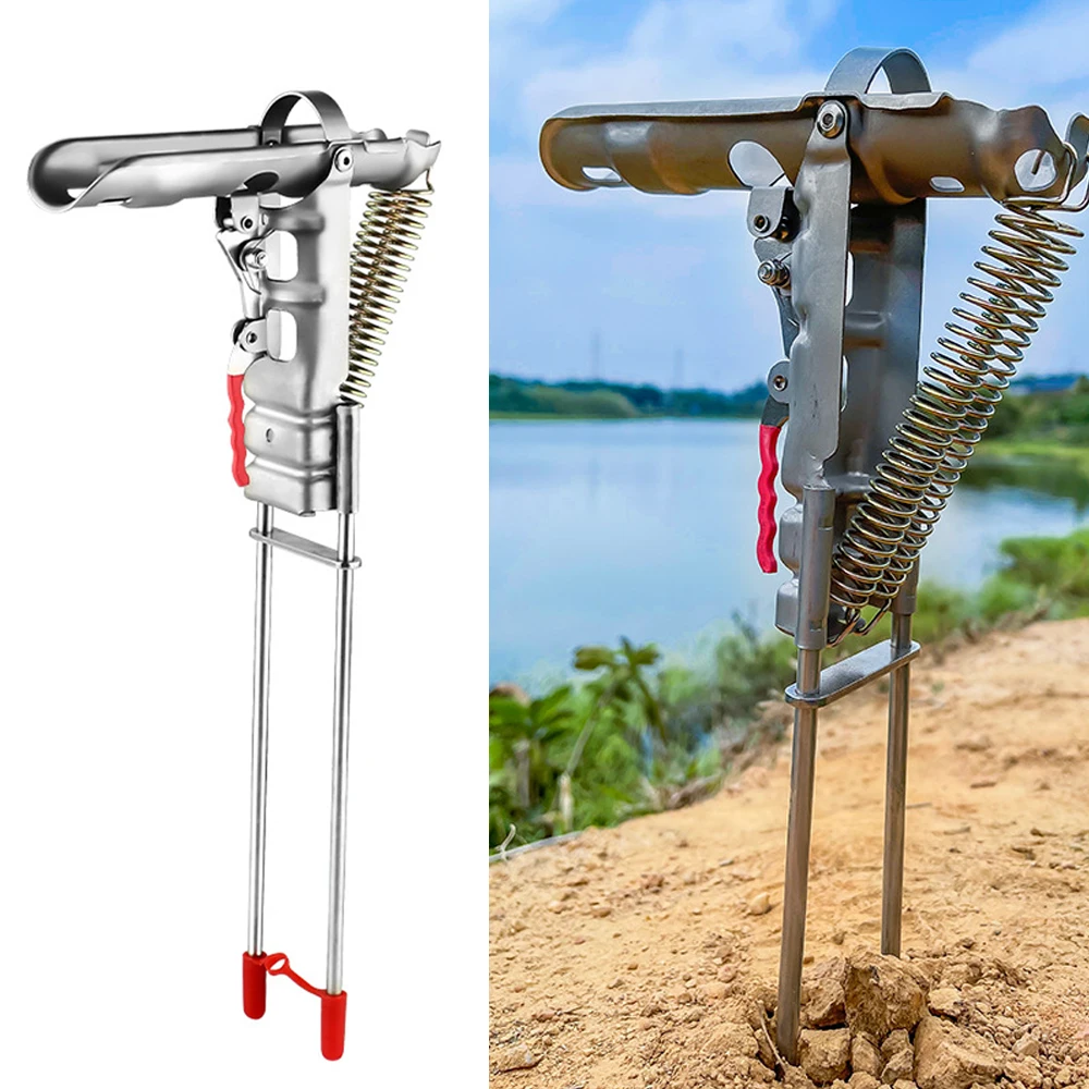 

Fishing Rod Holder Spring Automatic Full Stainless Steel Adjustable Sensitivity Folding Fishing Accessories Bracket