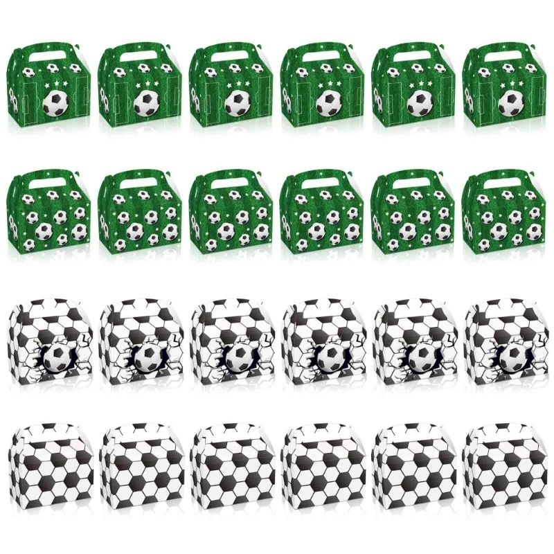 Football Gift Boxes Party Candy Cookie Box With Handle For Birthday Christmas Soccer Party