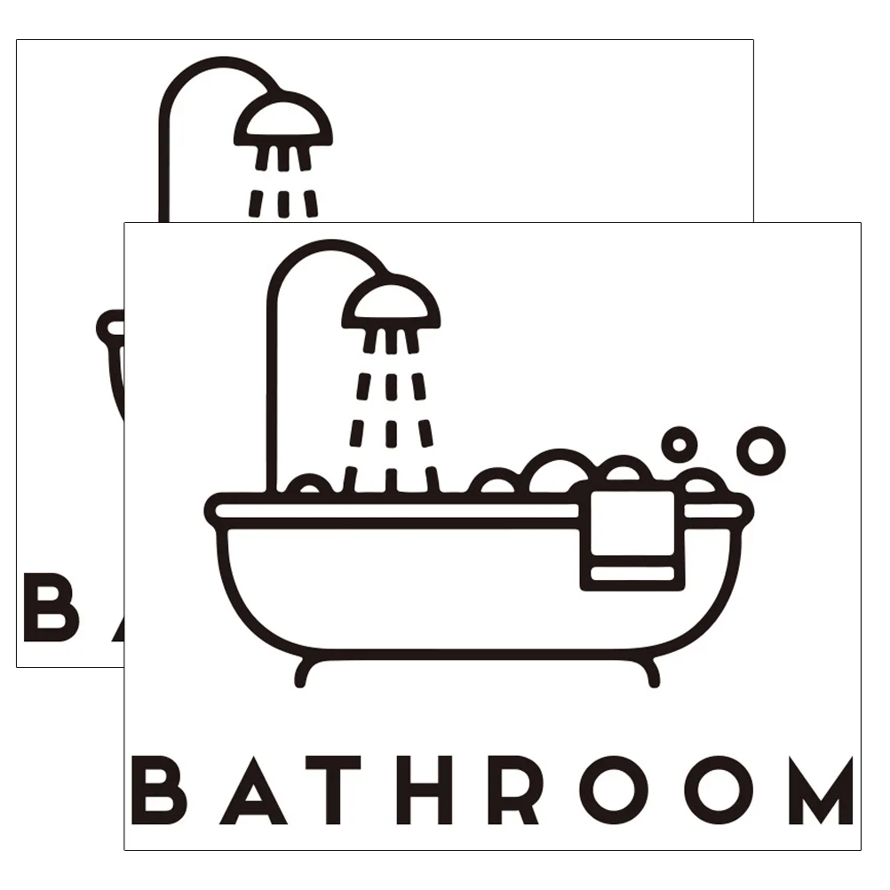 

2pcs Bathroom Bathtub Stickerss Self-adhesive Shower Room Wall Decals Mural