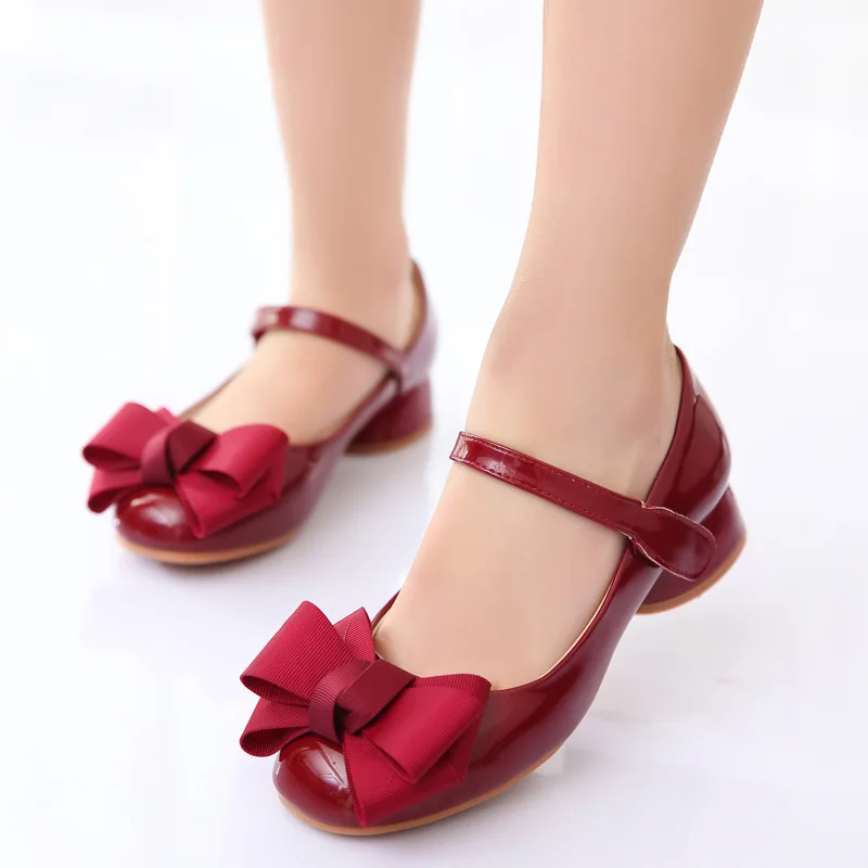 

New Children High Heels Girls Princess Dress Dance Shoes Baby Toddler Breathable Kids Leather Shoes 041