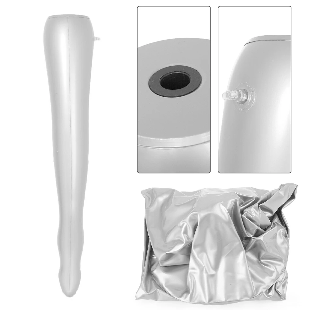 

Woman Leg Inflatable Mannequin Dummy Torso Model Foot Mold Silver PVC For Display Stockings Socks Retail Display Supplies