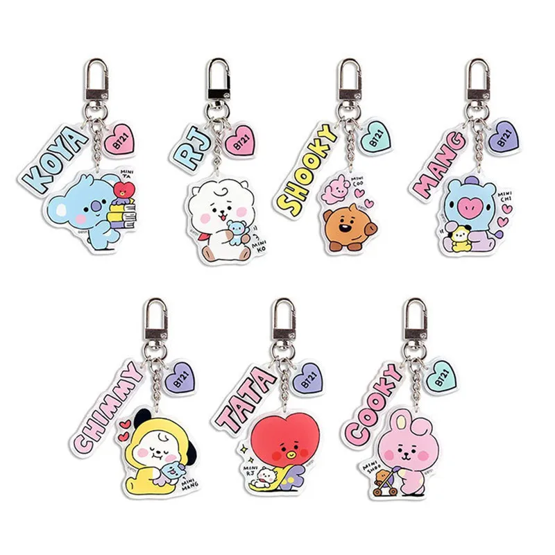 Новый армейский брелок для ключей bt21 TATA Min Yoon Gi рюкзак прозрачный акриловый