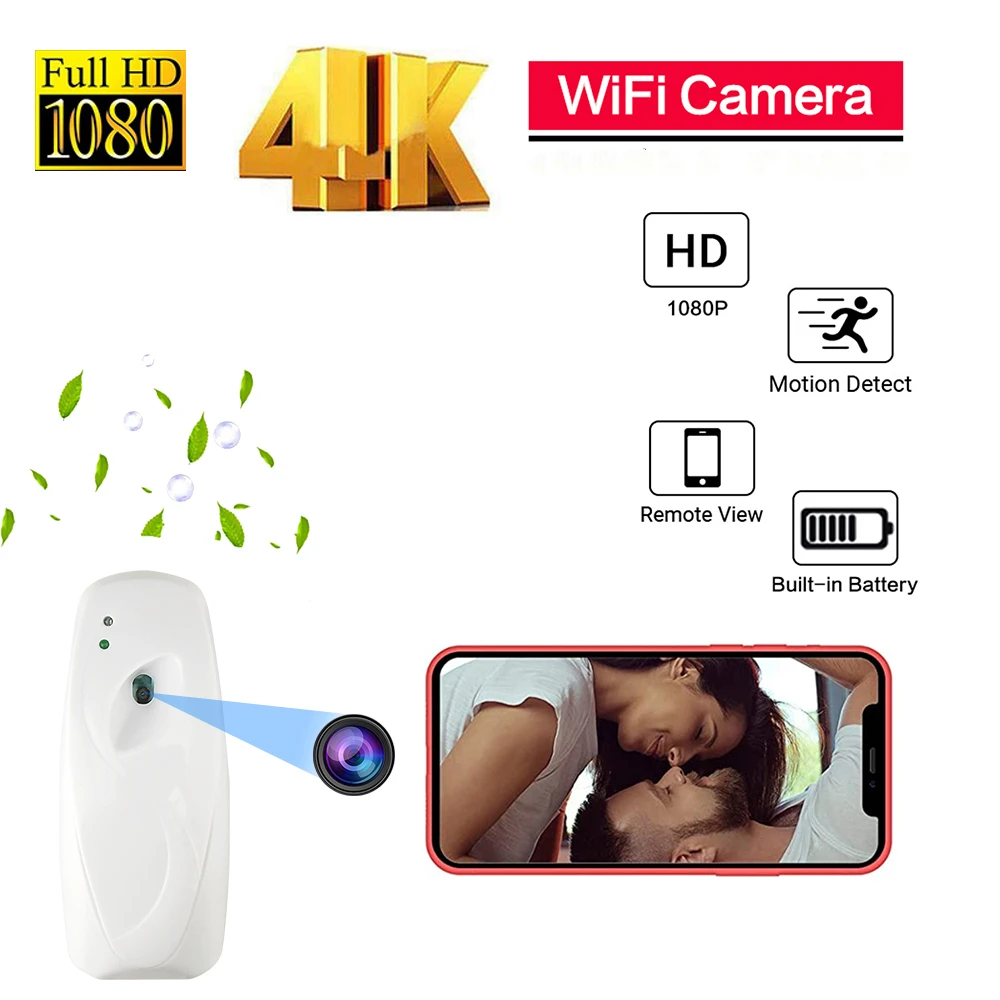 

1080P Mini WiFi Camera HD P2P 4K Humidifier Video Camera Motion Detection Remote View Home Security Nanny Invisible Camcorder