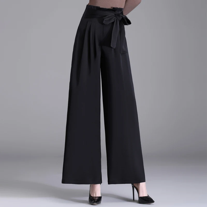 

Women Pants High Waist Korean Fashion Basic Summer Wide Leg Trousers Women's Classic Vintage Bottoms Harajuku Summer Black Pants