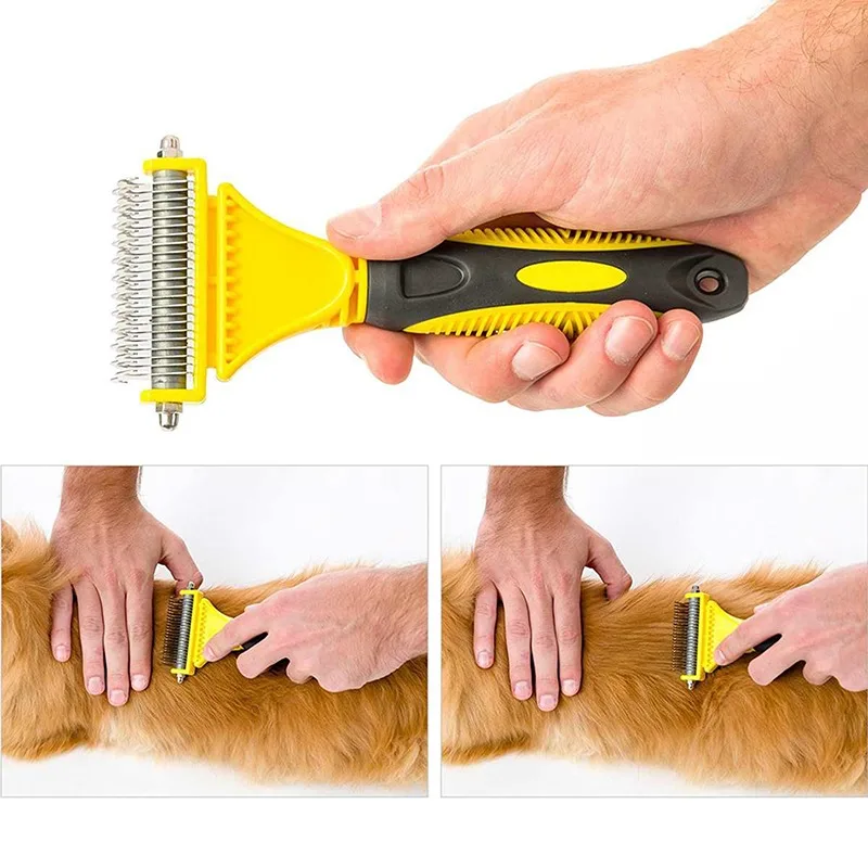 

Щетка для вычесывания собак и кошек, инструмент для ухода за шерстью, матовые длинные вьющиеся питомцы