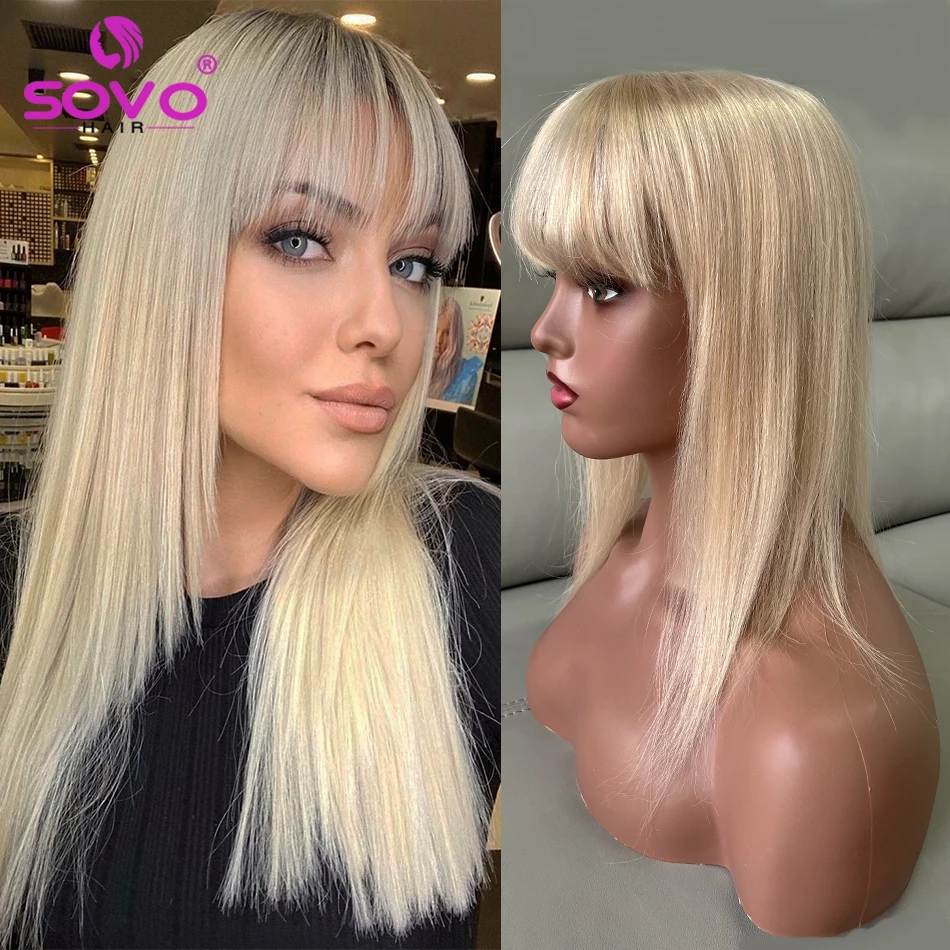 

Clip in Human Hair Topper with Bangs 12x13cm Real Natural Remy Hair Injection Toupee For Woman Brown Platinum Blonde 10-14 Inch