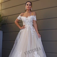 viktoria princess wedding dresses sweetheart custom made zipper a line appliques off the shoulder robe de mari%c3%a9e