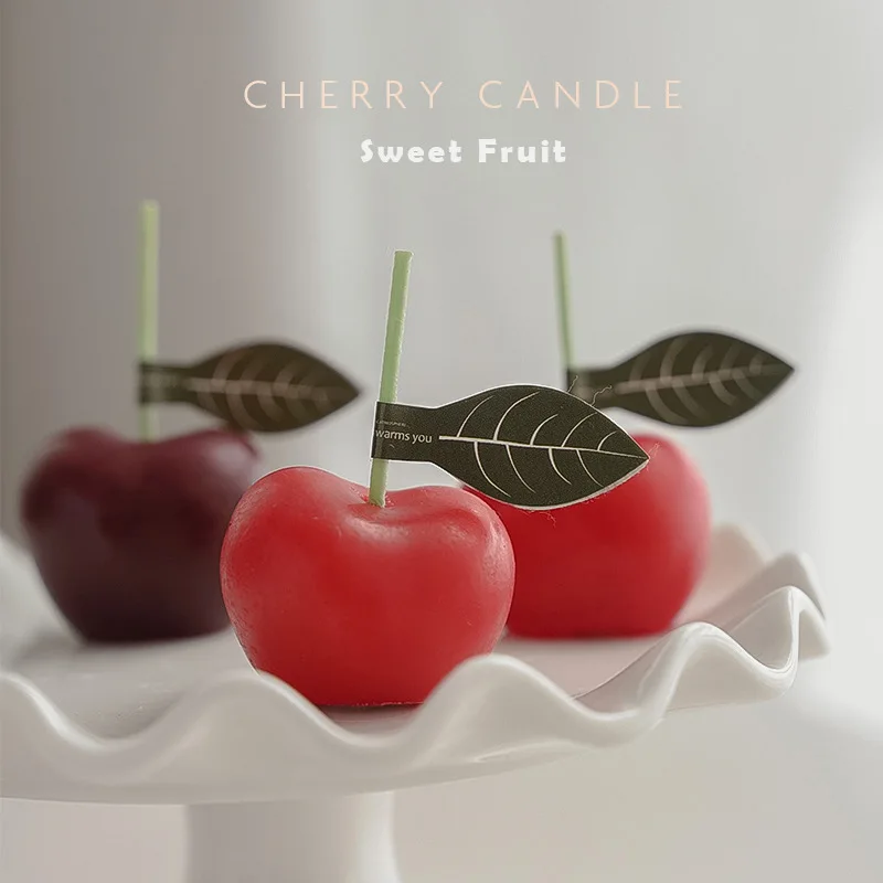 Creative decoration Cherry candle soy wax fruit scented candle home decoration scented candle 4Pcs