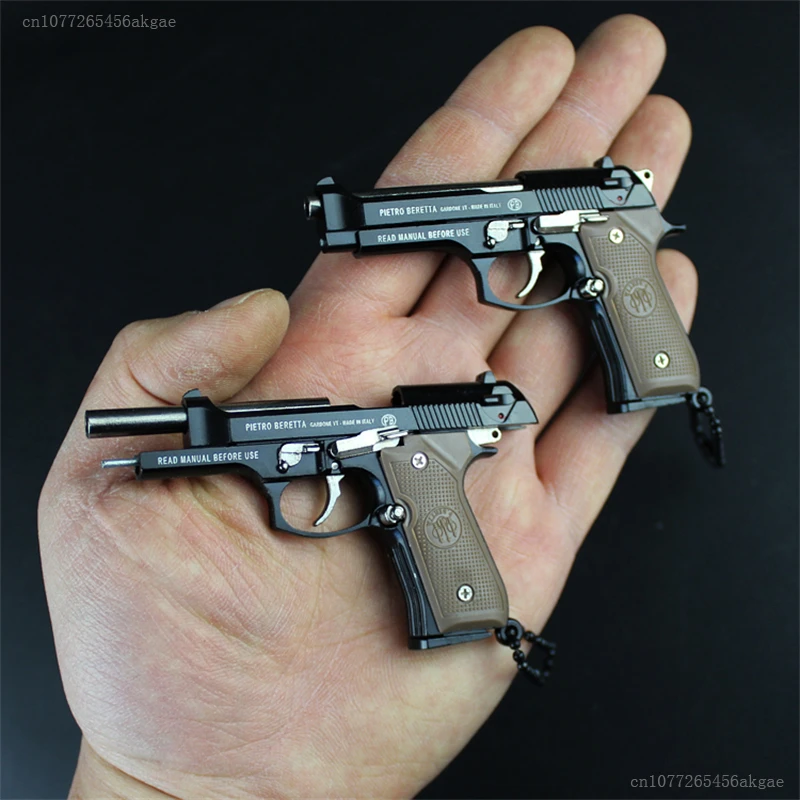 

1:3 Metal Pistol Toy Gun Miniature Model Beretta 92F Keychain High Quality Collection Toy Birthday Gifts