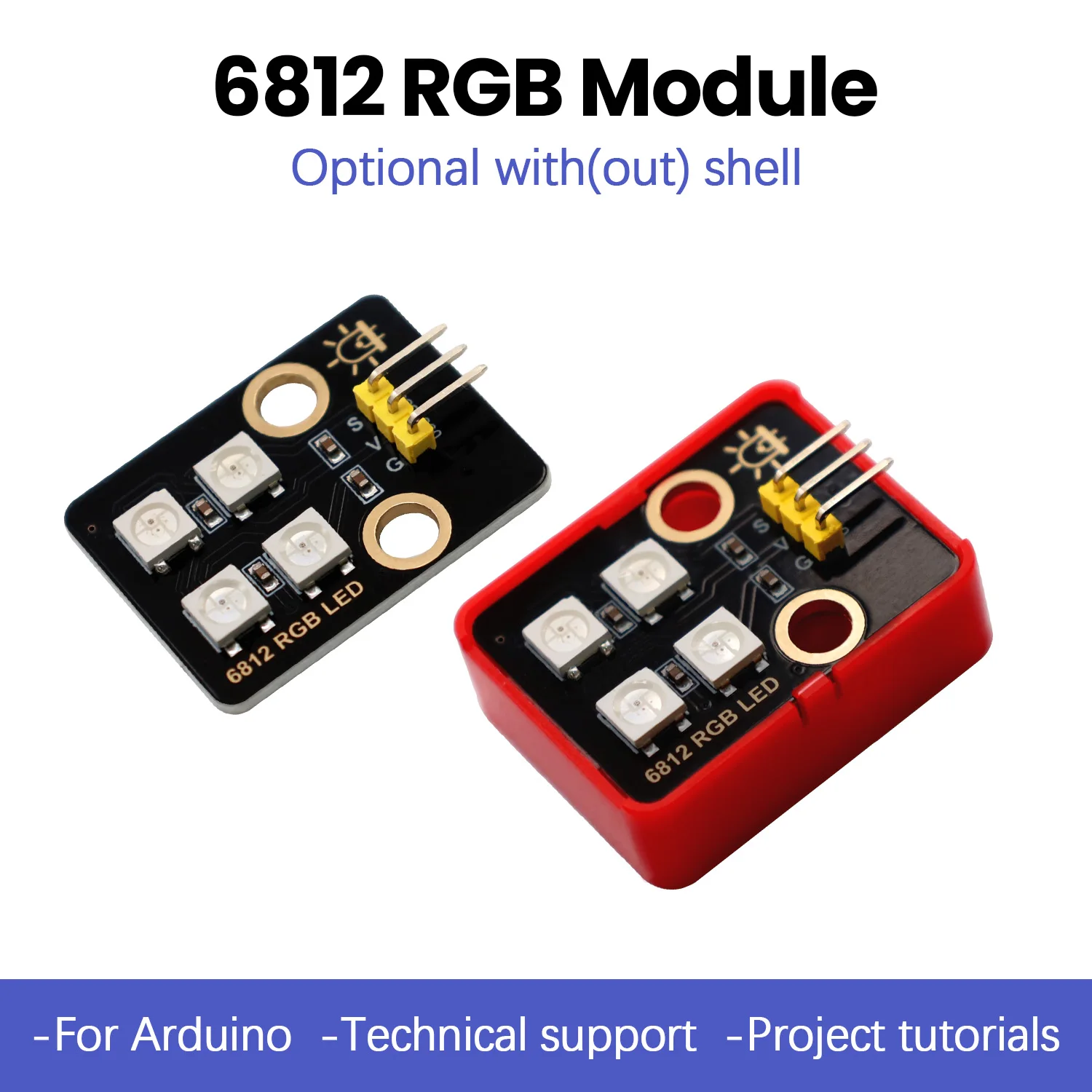Модуль Keyestudio 6812 RGB для Arduino по желанию с/без корпуса совместим с электронными