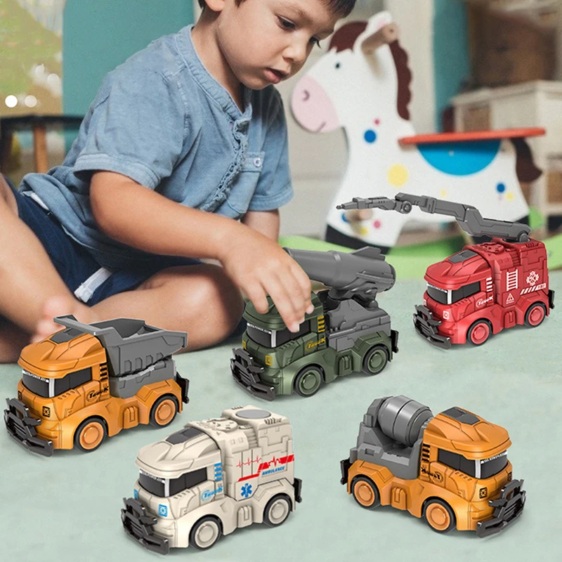 

Игрушечный автомобиль для детей, Инерционная модель грузовика с тяговым обратным механизмом, Инженерная техника, пожарный двигатель, игрушки для мальчиков, подарок для детей, 1 шт.