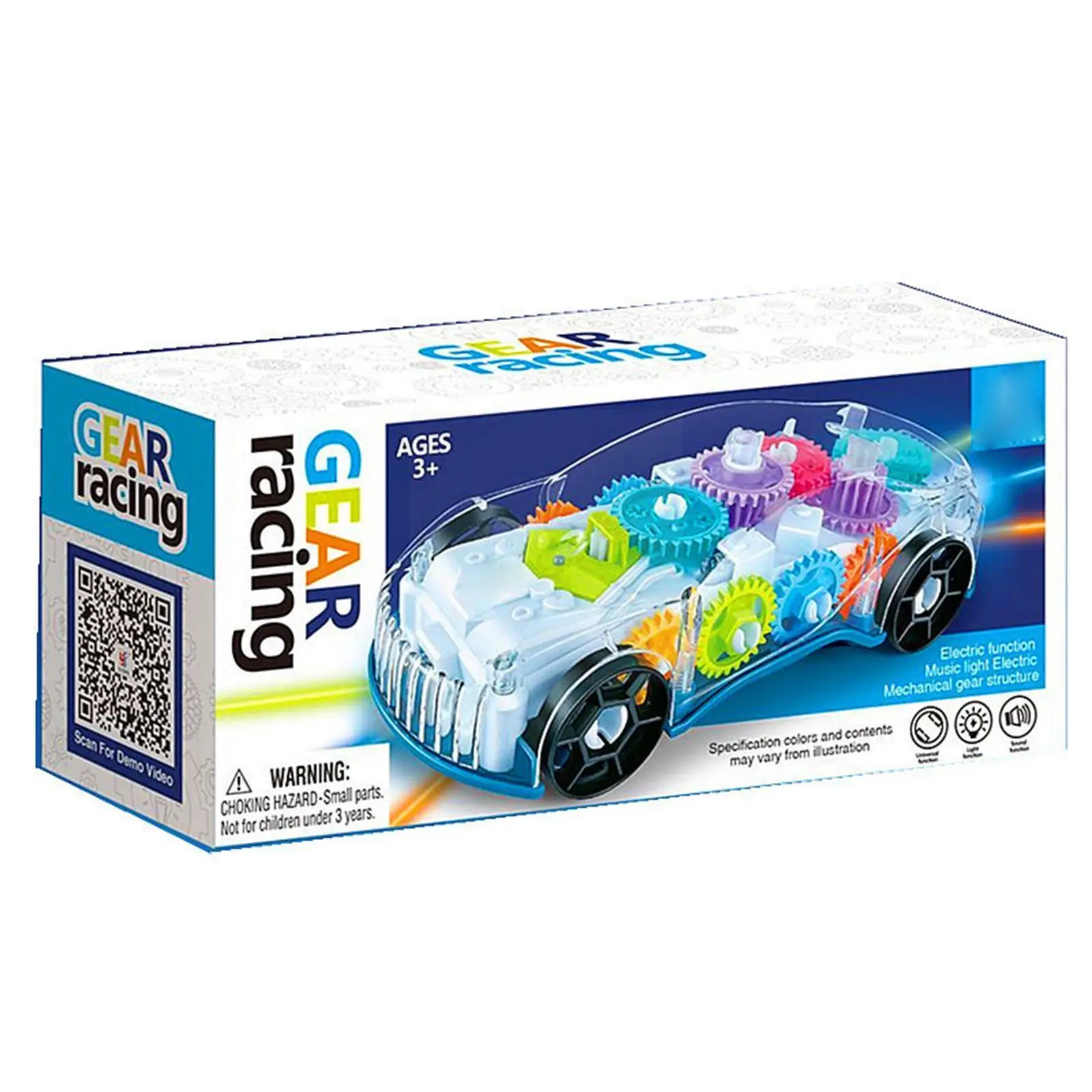 

Electric Toy Car Transparent Gear Concept Car With Toy Racing Kids Bus Music Car Train Goldfish Light LED Creative Educatio M4B0