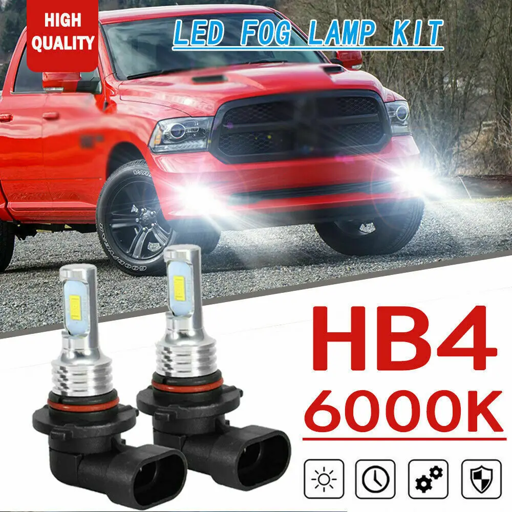 2x 9006 HB4 LED Fog Lights HID White For Dodge Ram 1500 2002-2009 Dodge Ram 2500 2003-2009 Dodge Ram 3500 2003-2009