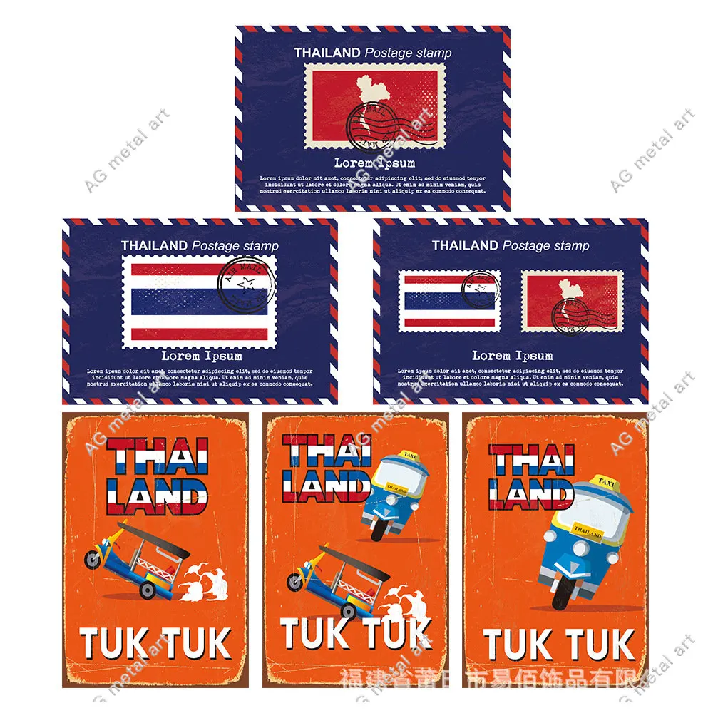 

Оловянная ретро-живопись в тайском стиле, Современная искусственная живопись, магазин украшений для дома, Оловянная живопись от имени