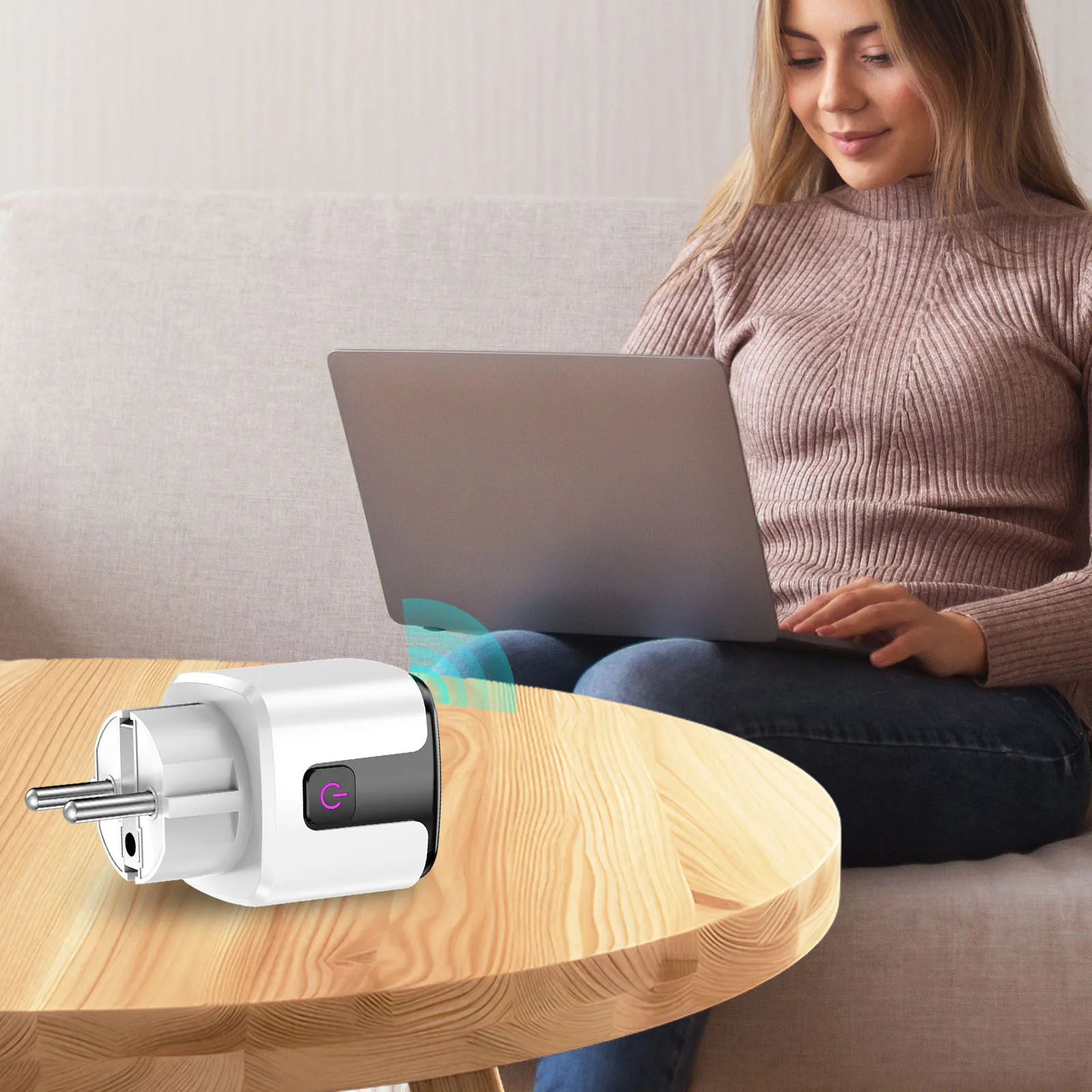 Фото Умные Wi-Fi розетки, совместимые с Alexa и Google Assistant, с поддержкой Wi-Fi и Bluetooth, таймером, максимальной мощностью 20А/4400Вт для дома и офиса №1