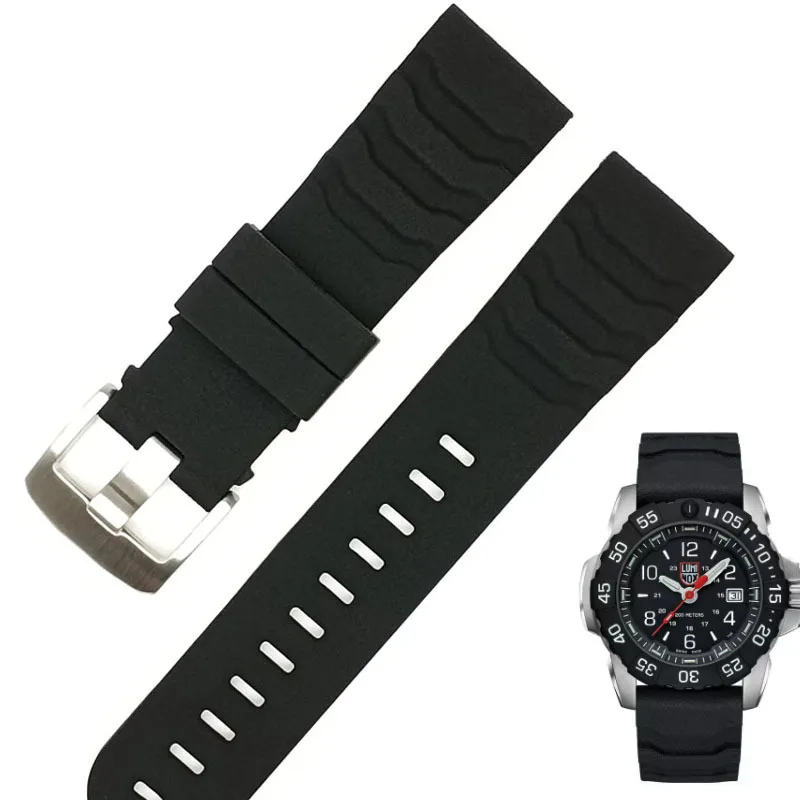 

For Luminox XS3749 3789 3741 3745 Men's Waterproof Silicone Band Bracelet Watch Accessories with logo 24mm Fluoro Rubber Strap