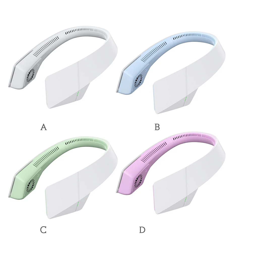 

Cooling Fan Mini Hanging Neck Air Fan Portable Leafless Silent Rechargeable Cooler for Travel 2021 new