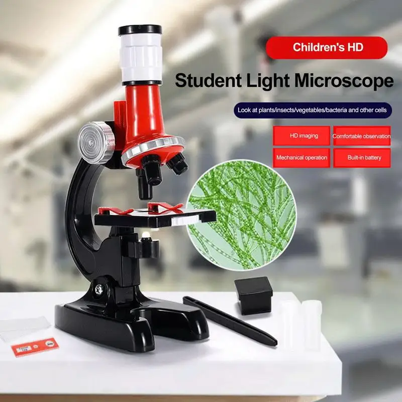 

2022 Educational Toys HD 1200x Microscope Playset Elementary School Biological Science Experiment Portable Kids Microscope Toys