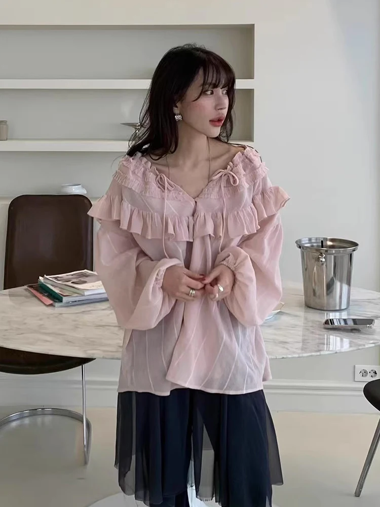 KUSAHIKI Женская рубашка из полиэстера полосатая