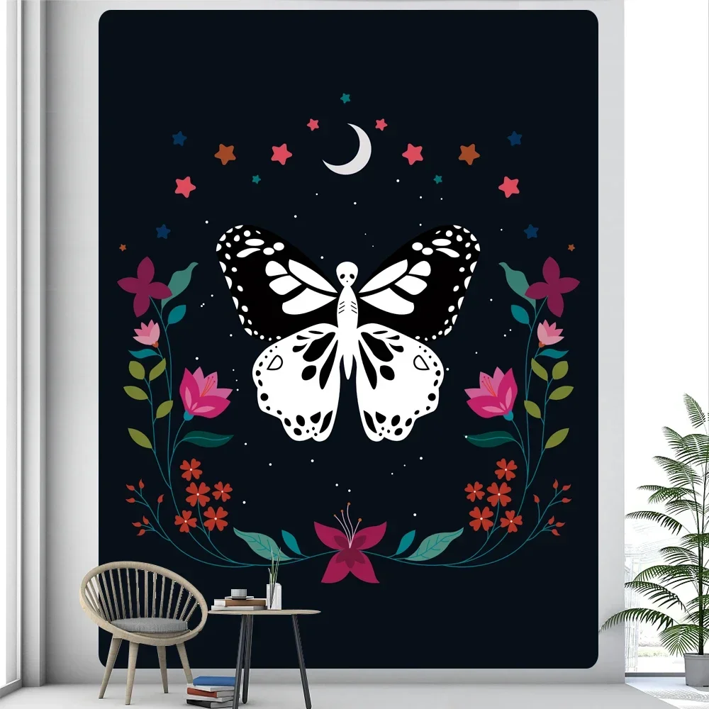 Ботаническая Цветочная бабочка психоделическая сцена домашний декор