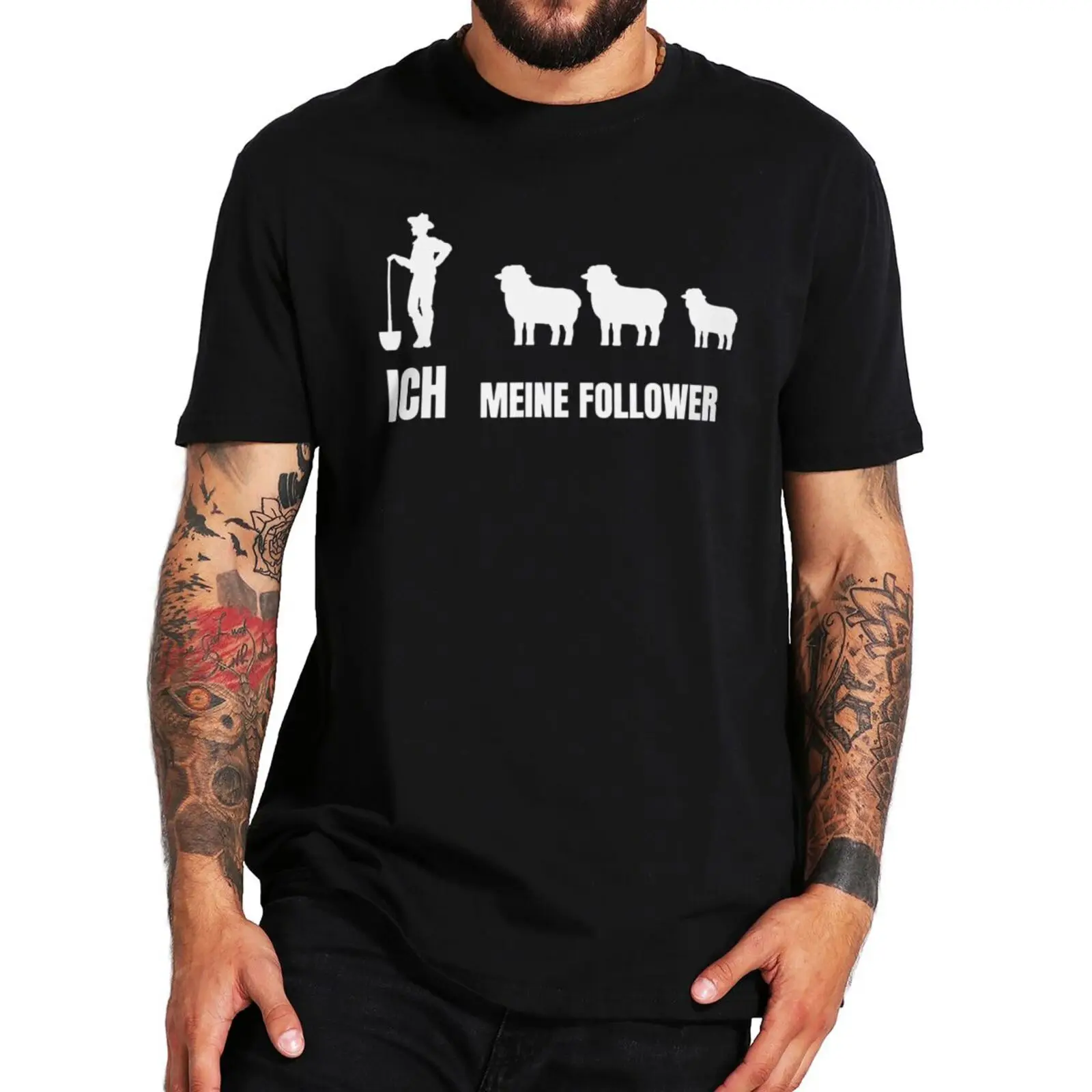 

Ich Meine Follower T Shirt Funny Sheep Saying Pun Humor Joke New Tshirt Casual Summer 100% Cotton Premium T-shirts EU Size