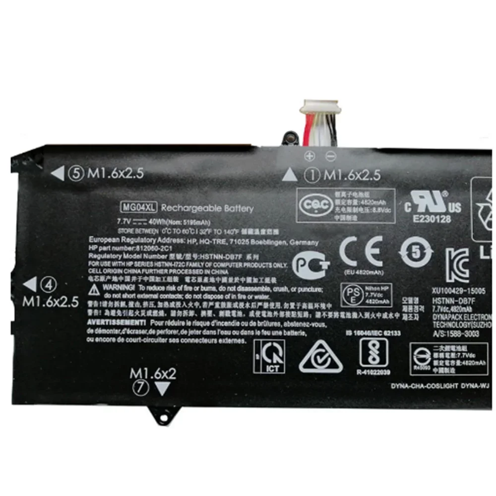 7 В 40 Втч 4820 мАч MG04XL оригинальный аккумулятор для ноутбука MG04 HP Elite x2 1012 G1 (V9D46PA)