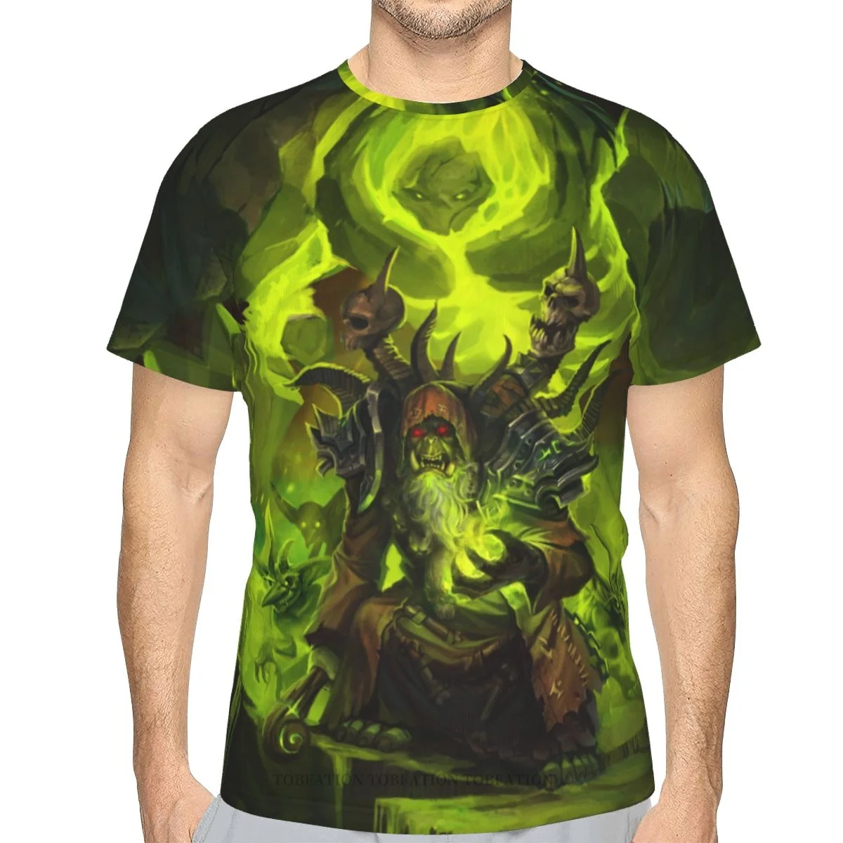 

World Of Warcraft Summer Mens T Shirts Oversized Polyester Tshirt Quick-drying Short Sleeve 3D Printed Breathable Clothes