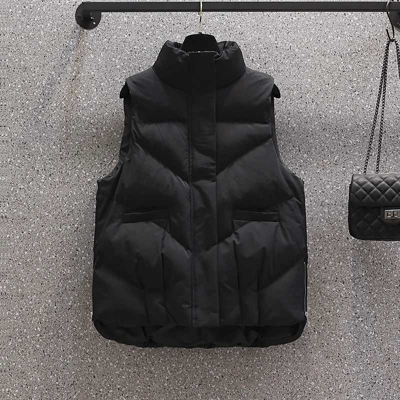 EHQAXIN 2022 New Women's Vest Autumn Winter Leisure Vest Jacket Korean Fashion Loose Warm Down Jacket Cardigan Coat Ladies M-4XL