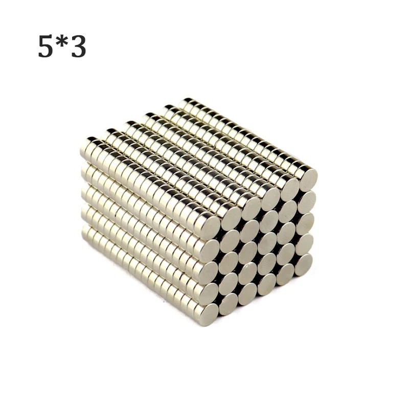 

Круглый неодимовый магнит NdFeB супермощный 5 мм x 3 мм N35 50-300 шт., мощный небольшой постоянный магнитный диск imanes