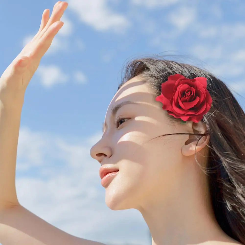 Новинка модная красная фотография винтажный праздничный стиль большой цветок