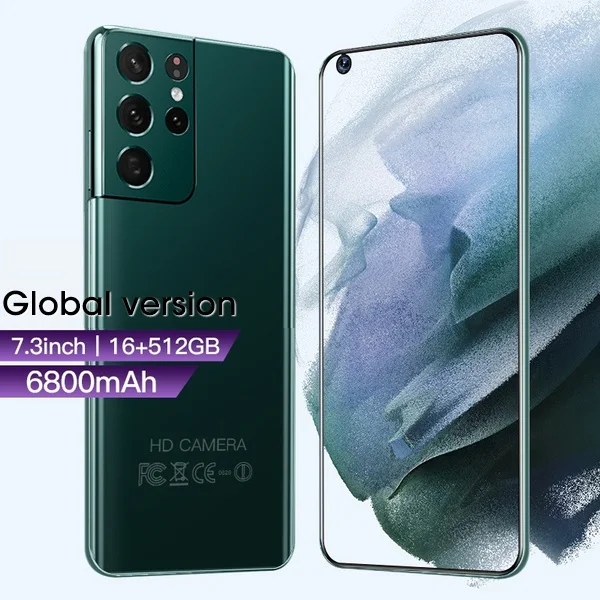 2022 S21+ Ultra Global Version 7.3 Inch Smartphone 16GB 512GB 6800mAh 48MP 5G Network Unlock Mobile Phones Celulares Telefone |
