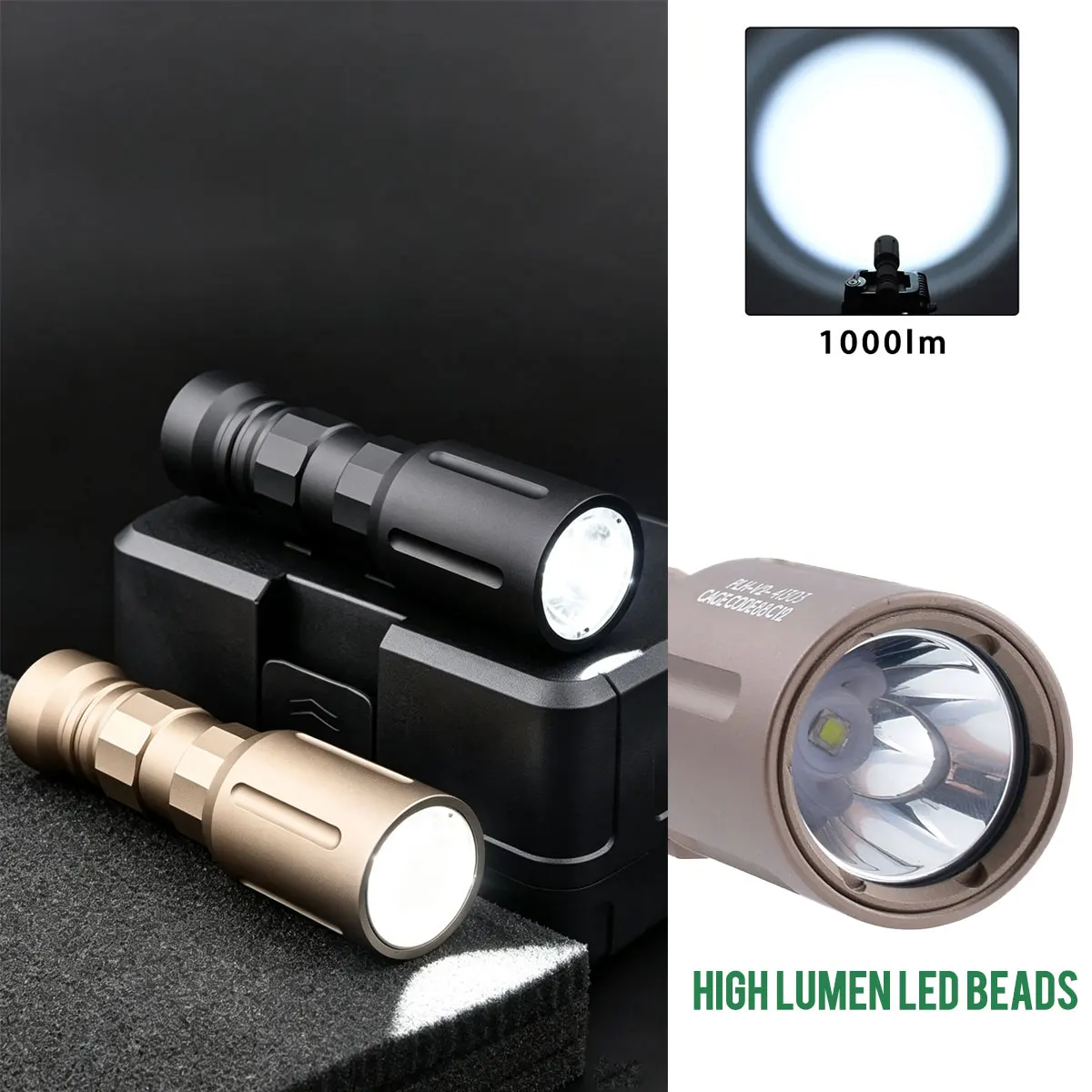 Фото Тактический фонарь PLH-V2 Scout Light 1300 люмен, металлический фонарь PLHv2, мощный светодиодный фонарь для 20-мм планки Пикатинни, для охоты и страйкбола. №3