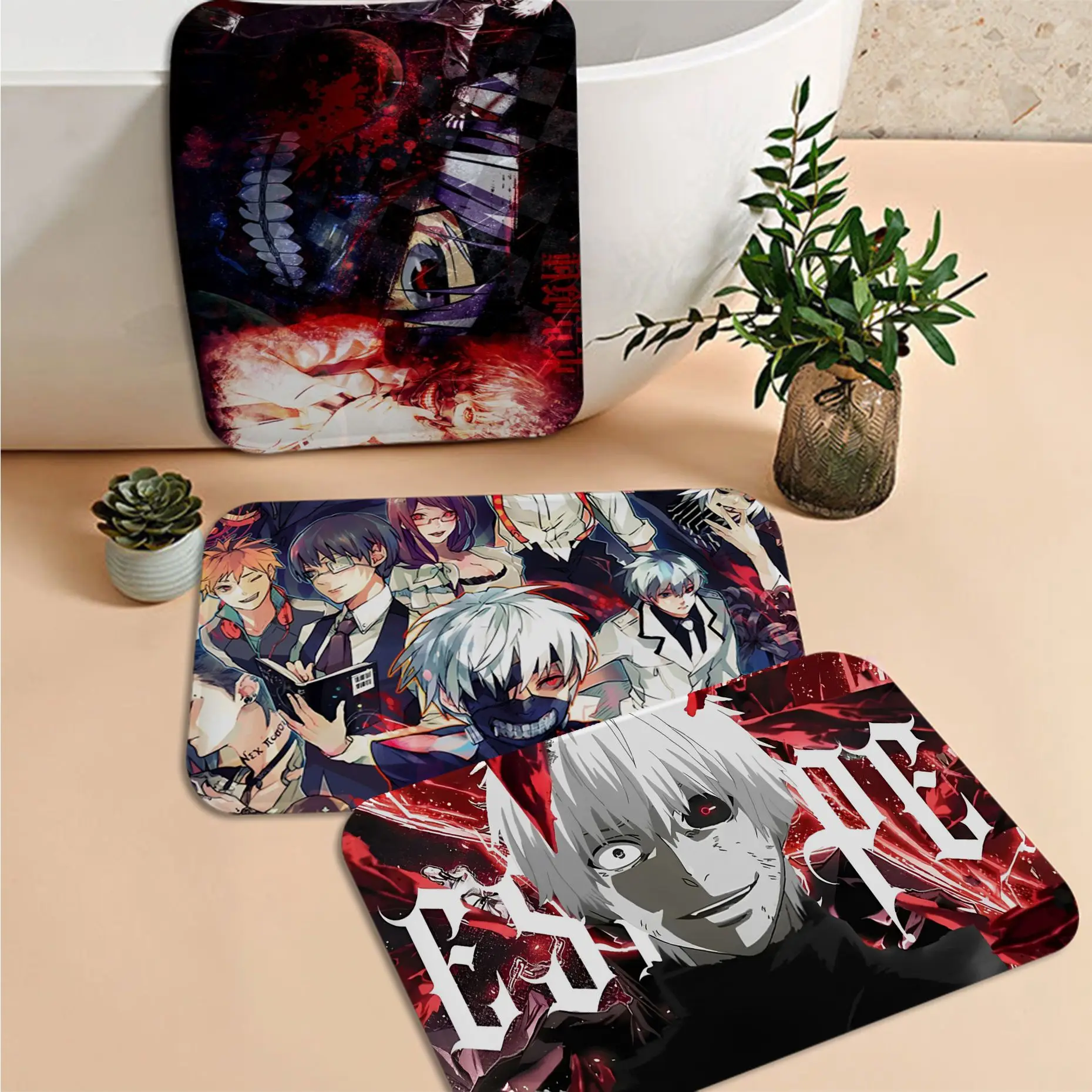 

Anime Tokyo Ghoul Door Mat Rectangle Anti-slip Home Soft Badmat Front Door Indoor Outdoor Mat Welcome Doormat