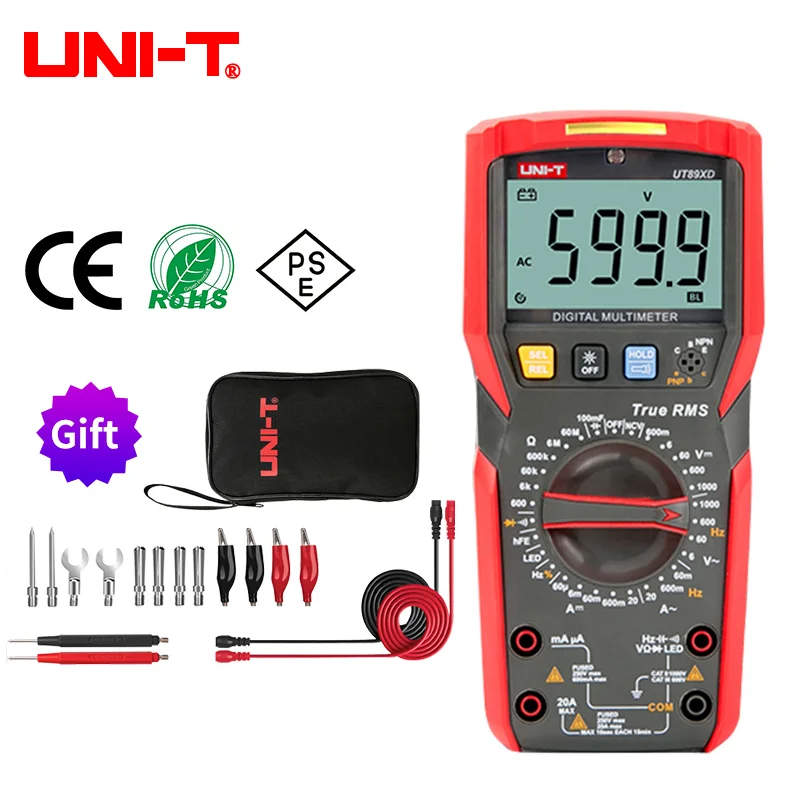

UNI-T UT89X UT89XD Professional Digital Multimeter True RMS NCV 20A Current AC DC Voltmeter Capacitance Resistance Tester