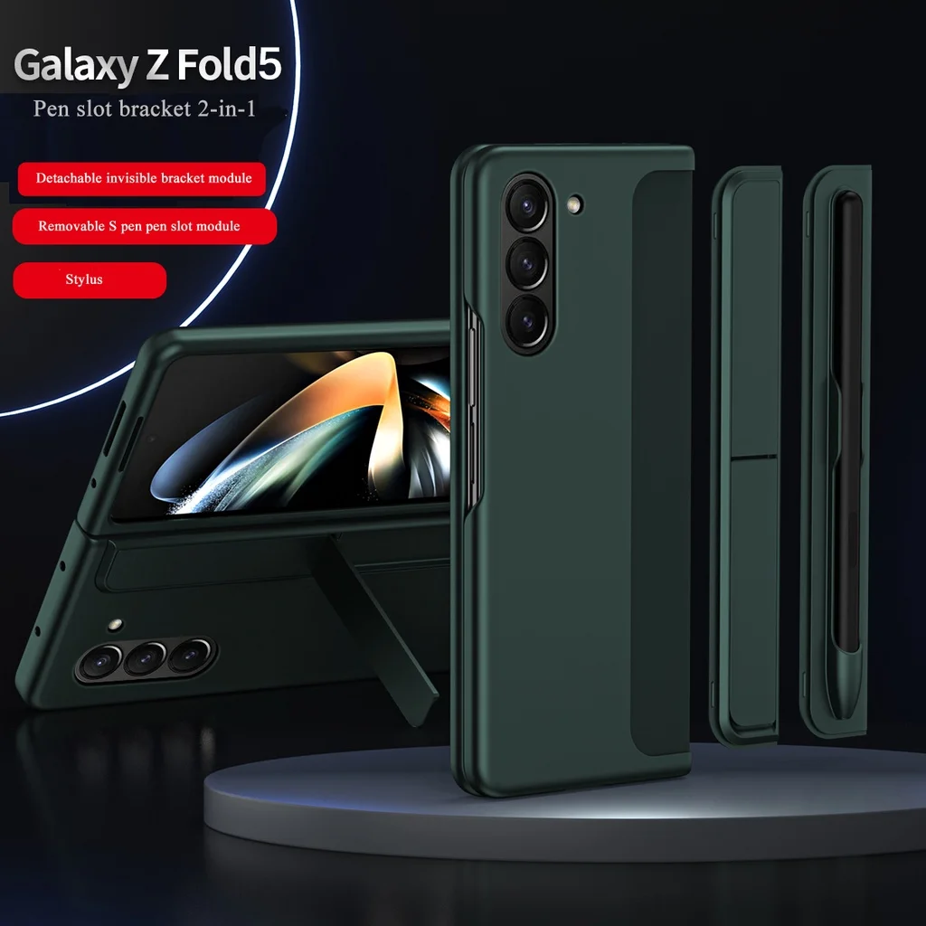 

Folding Screen PC Leather Case For Samsung Galaxy Z Fold 5 FOLD 4 Fold 3 5G Folding Stand Pen Slot Phone Shockproof Cover