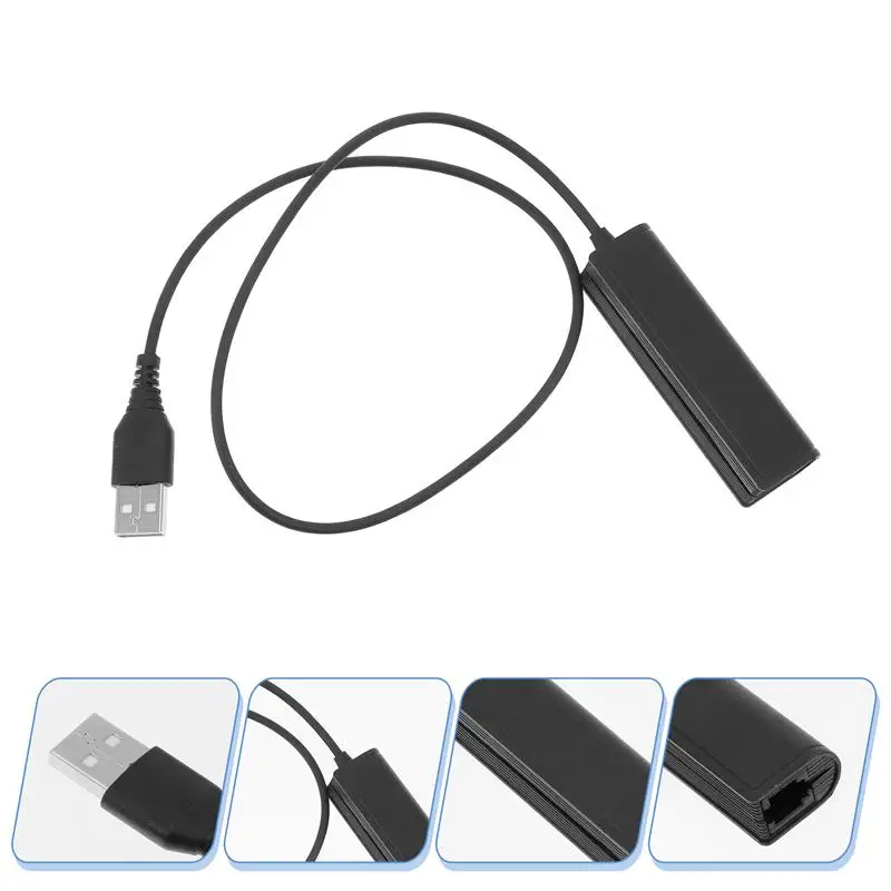 

USB Plug Computer PC Laptop To RJ9 Female Adapter Cable Cord for Headset