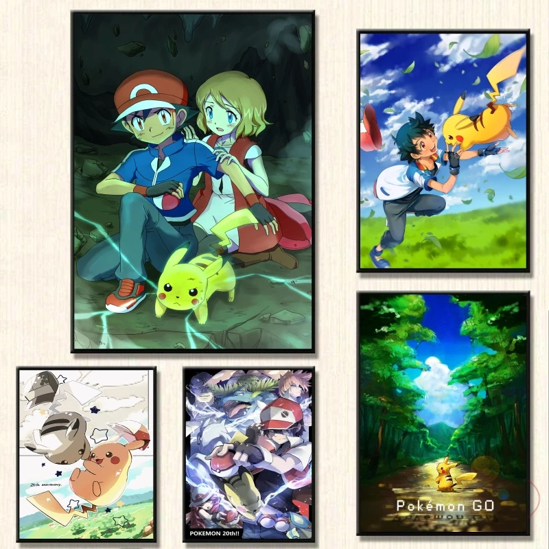 

Poster And Painting Pokemon Pikachu HD Print Art Prints Classic Children's Bedroom Decor Cartoon Character Picture