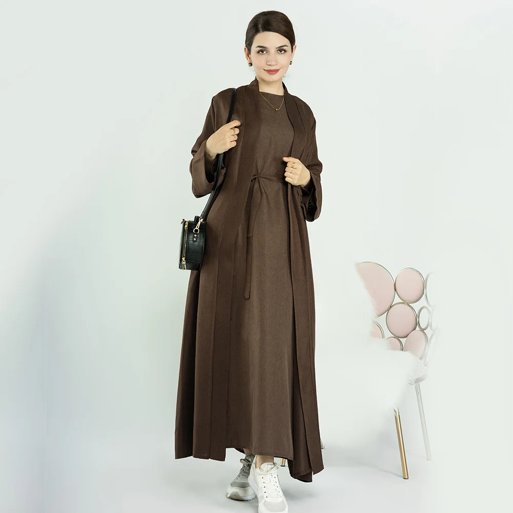 Muslim Cotton Linen Abaya Kimono Turkey Abayas Dresses For Women Dubai Kaftan Oufits Ramadan Eid Islamic Clothing not cardigan