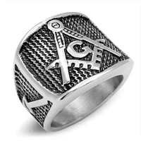 megin d stainless steel titanium geometry freemasonry g totem vintage hip hop gothic rings for men women couple gift jewelry ane
