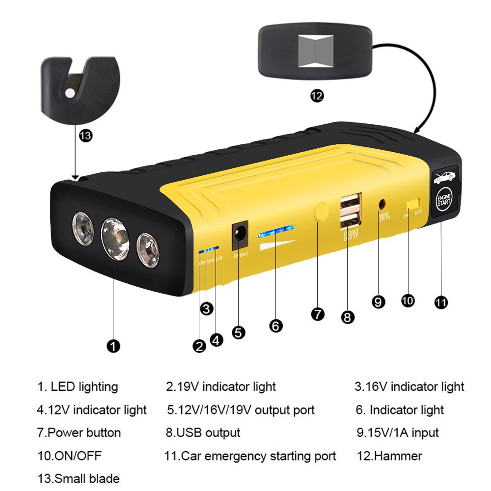 Многофункциональный автомобильный стартер GKFLY аварийное устройство 12 В 600 А