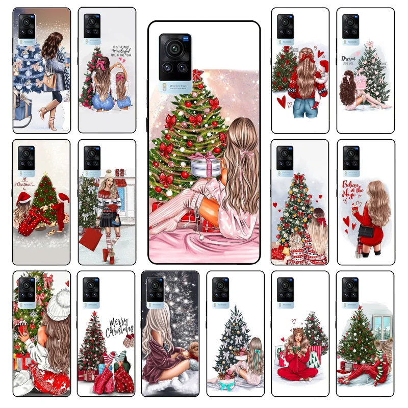

Merry Christmas Girl Tree Phone Case for VIVO V21E V21 V23 V23E V2109 Y53S Y33S Y55 Y76 Y31 Y21 Y72 Y01 Y21S Y11S Funda Coque