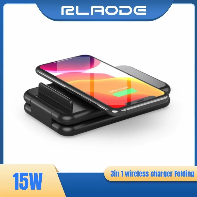 

Foldable 3in1 Wireless Smart Fast Charger 15W for iPhone/Apple Watch/Airpods