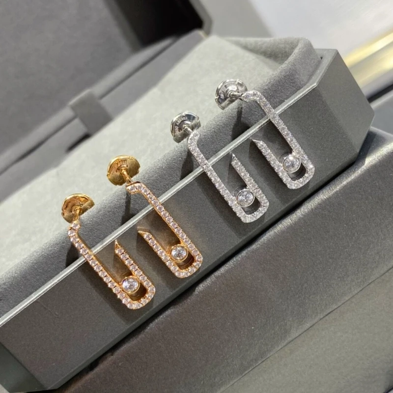 

925 sterling silver pave zircon hook earrings women's classic personality fashion brand banquet luxury jewelry