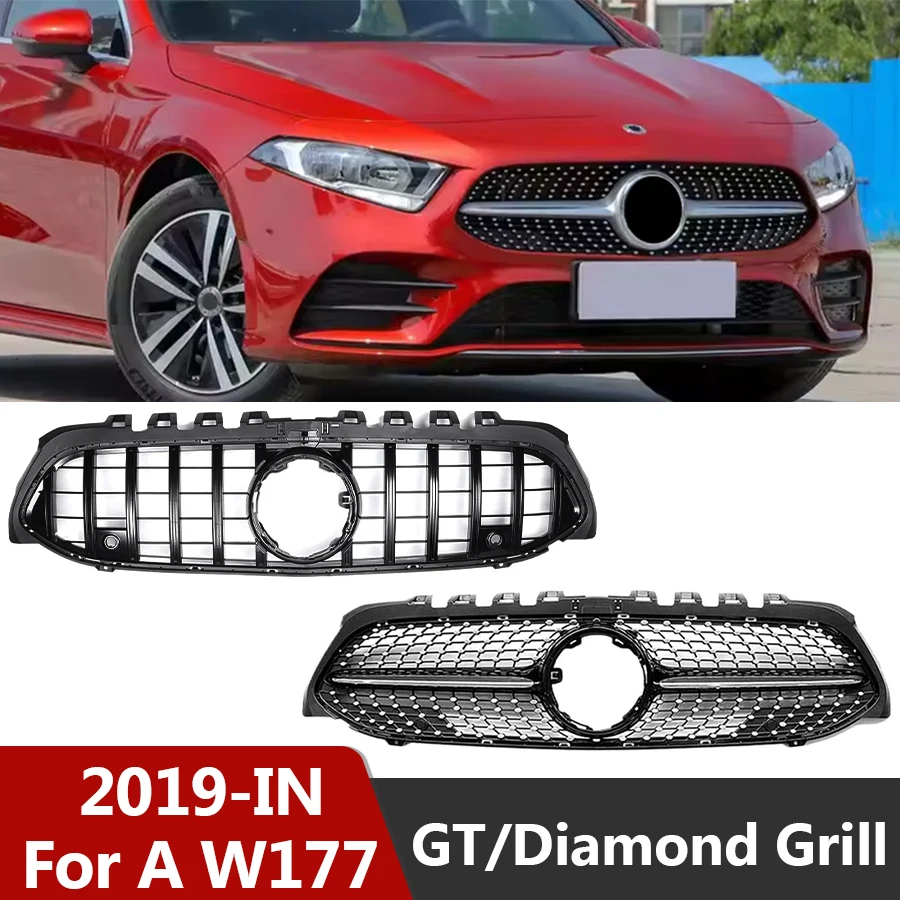 Для Mercedes Benz A Class W177 2019-2023 Автомобильная решетка переднего капота гоночный бампер