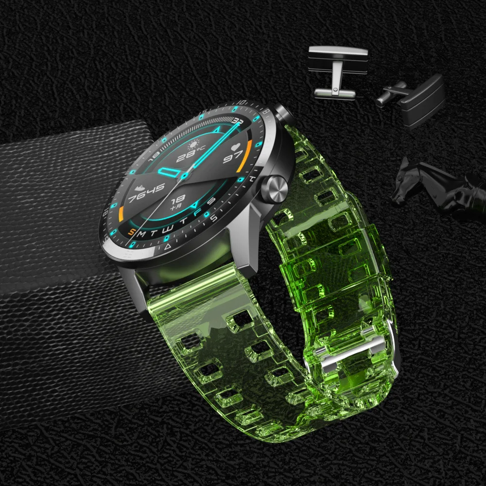 

For HUAWEI Watch GT 2 GT2 46mm 42mm Translucent Silicone Strap Wrist Band for HONOR Magic Watch 2 MagicWatch Watchband Bracelet