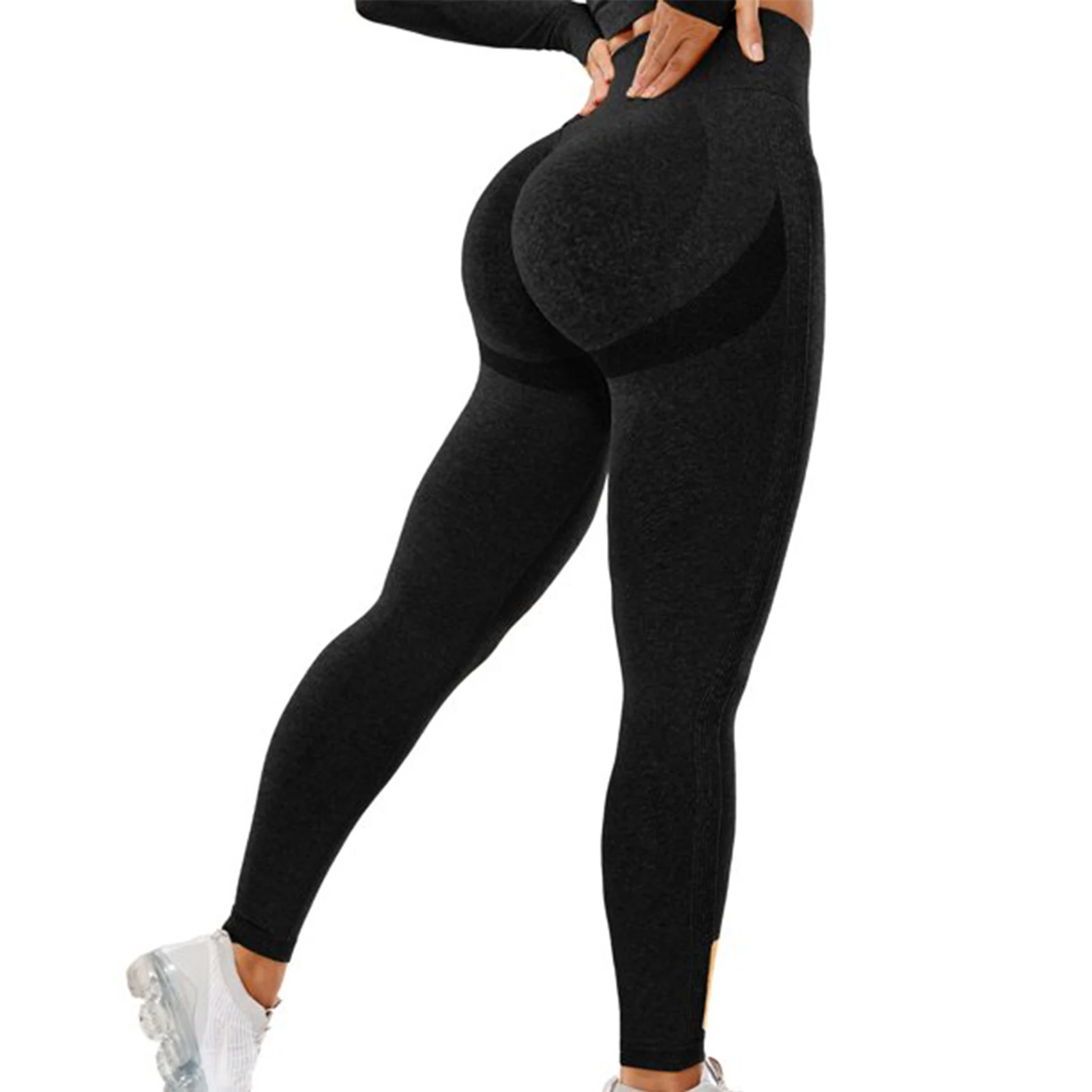 

Yoga Sports Fitness Workout Gym Slim Fit Casual Butt Lift Black Women Leggings Running Tights Seamless High Waisted Adults