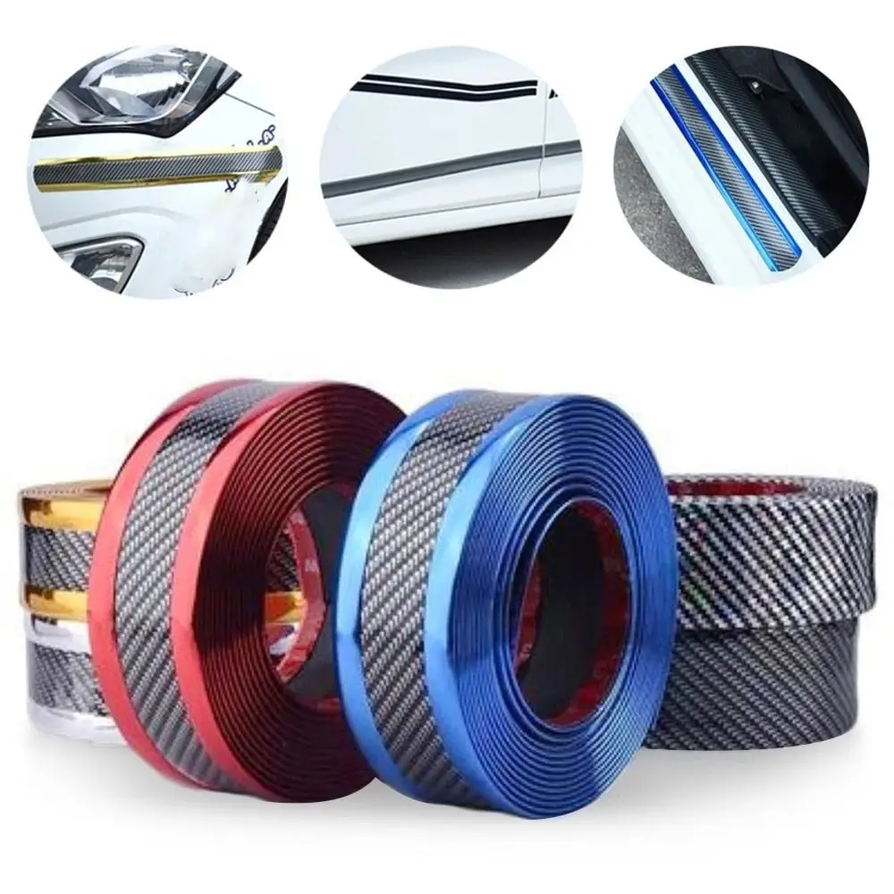 

Cover Self-adhesive Carbon Fibe Car Stickers Door Sill Protector Anti-collision Strip Car Threshold Protection